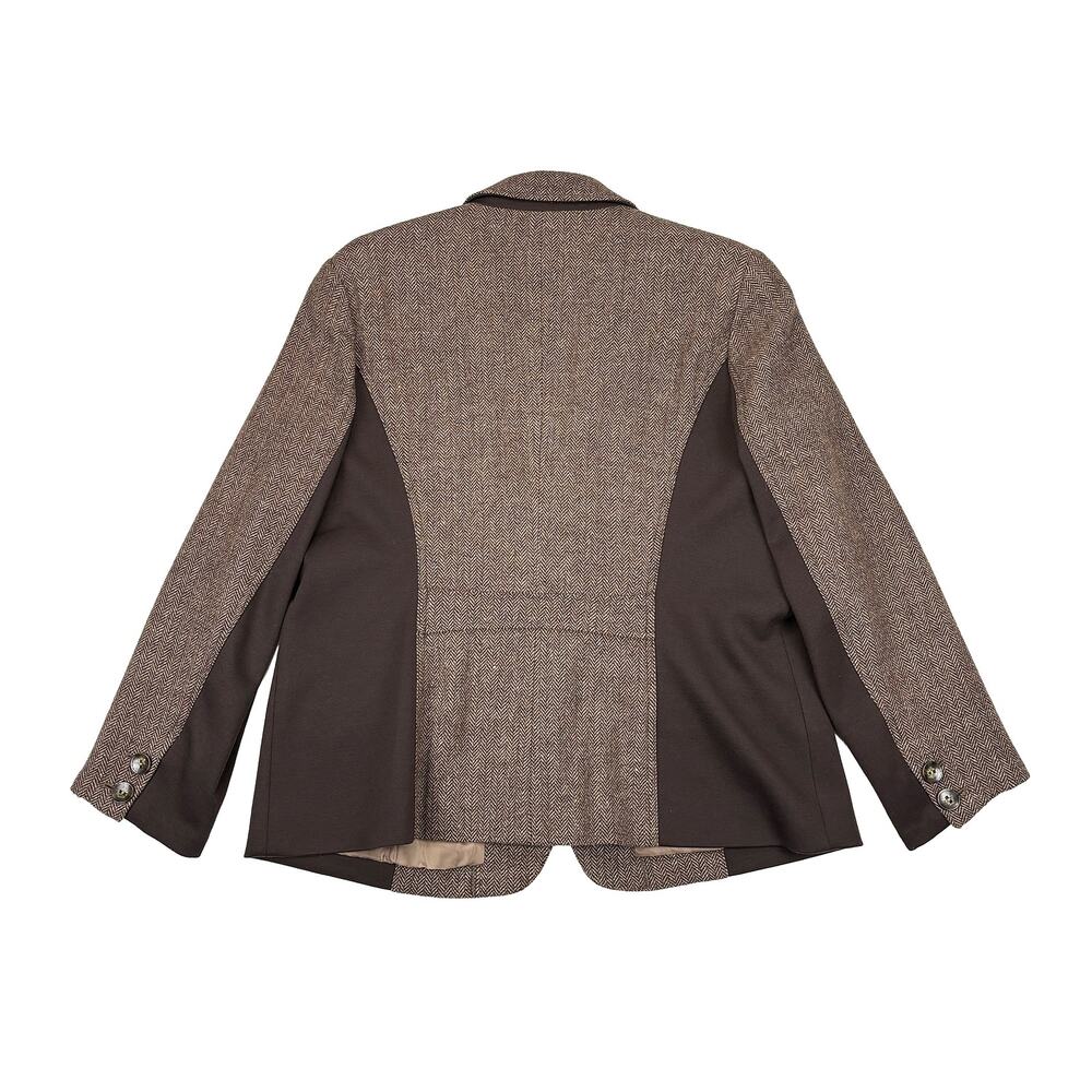 Coldwater Creek Wool Blend Equestrian Blazer Womens 16 Brown Tweed Riding Jacket - Picture 3 of 9